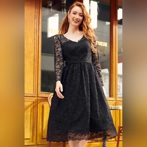 NWT Stunning Black Lace Party Cocktail Dress